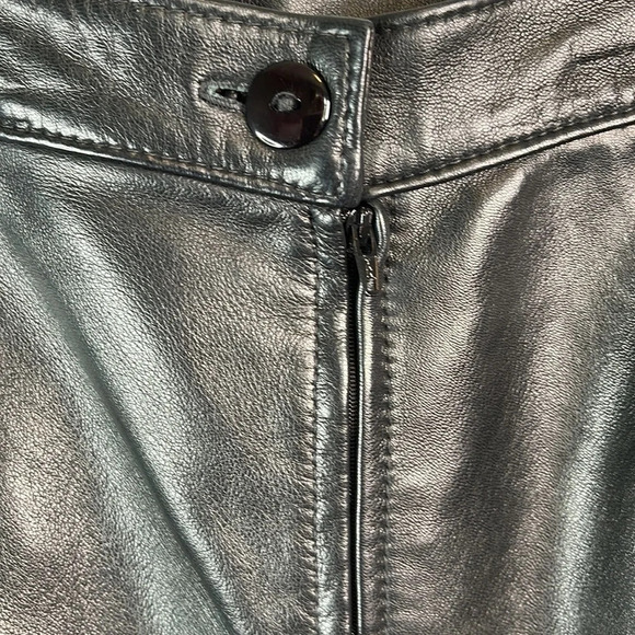 VINTAGE Neto 90s Leather Pencil Skirt Black Buttery Soft Back Slit Size 28 - Picture 5 of 11